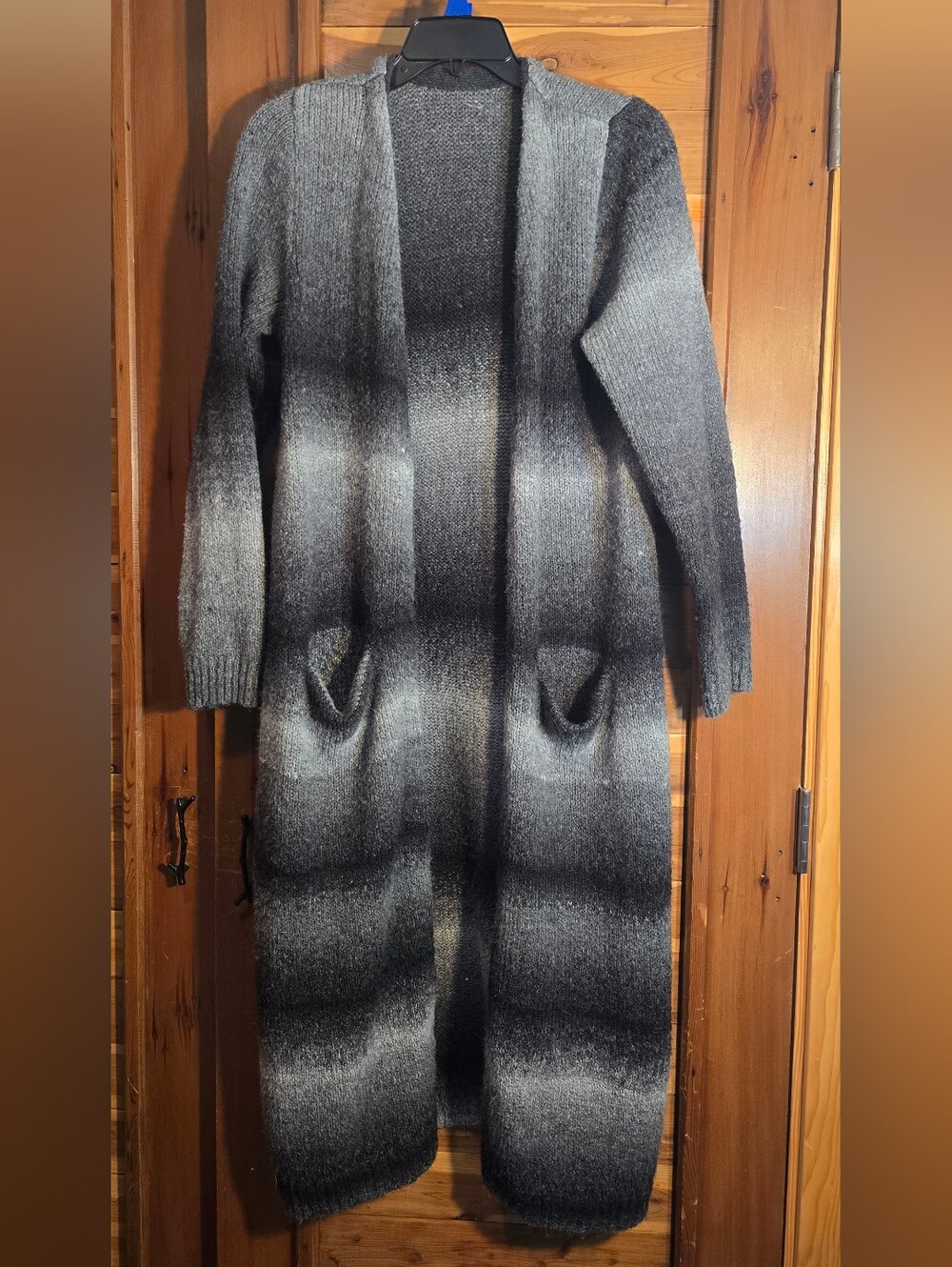 Joseph A Ombre Open-Front Wool Blend Long Cardigan